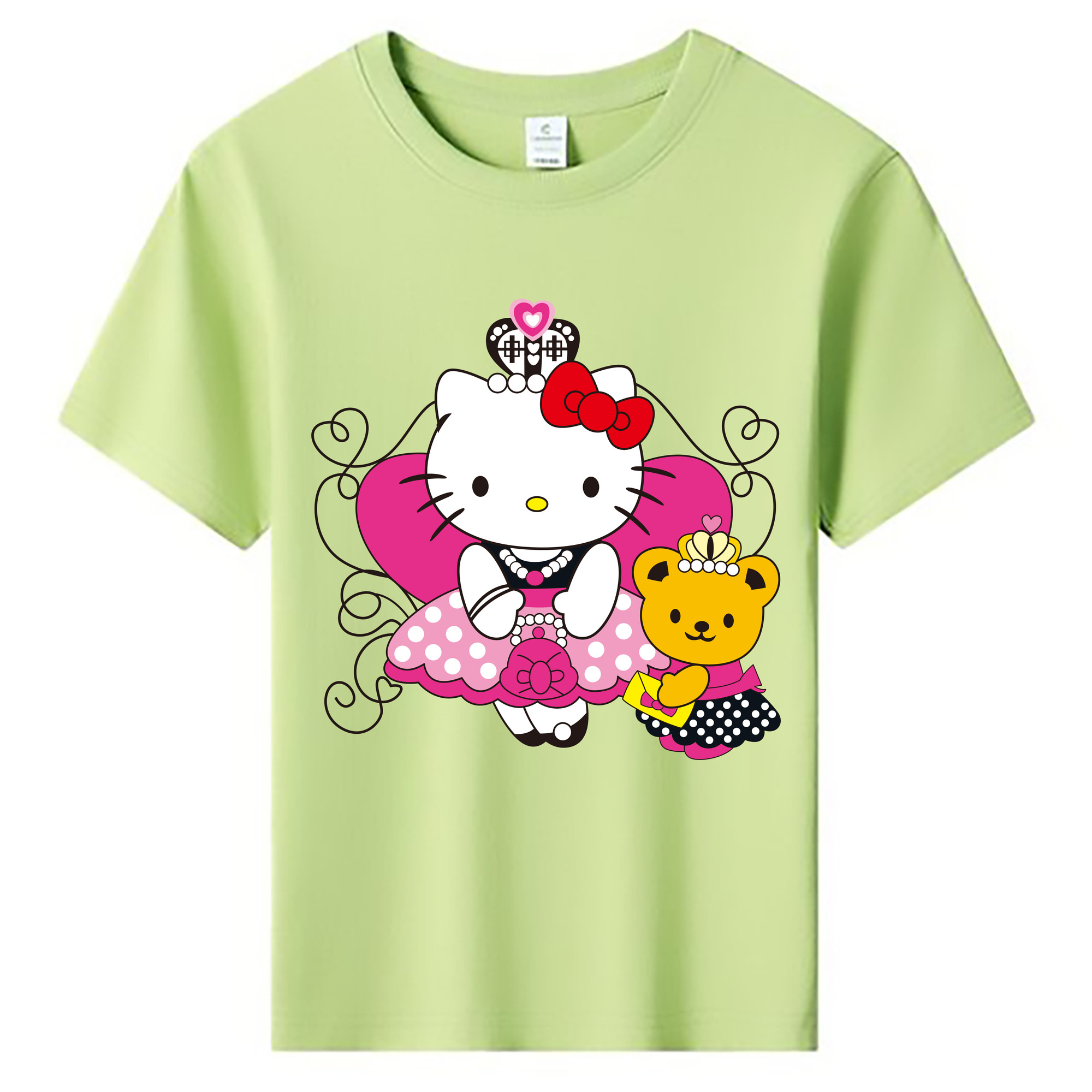 （画像用） Hello Kitty ハローキティ 綿100％キッズTシャツ（フロントプリント）
